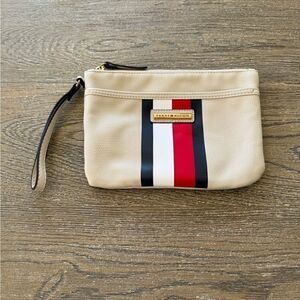 Tommy Hilfiger little wristlet. / pouch/ Cream, red, blue.